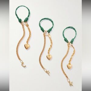 MARTHA CALVO B initial keychain / bag charm / gold green